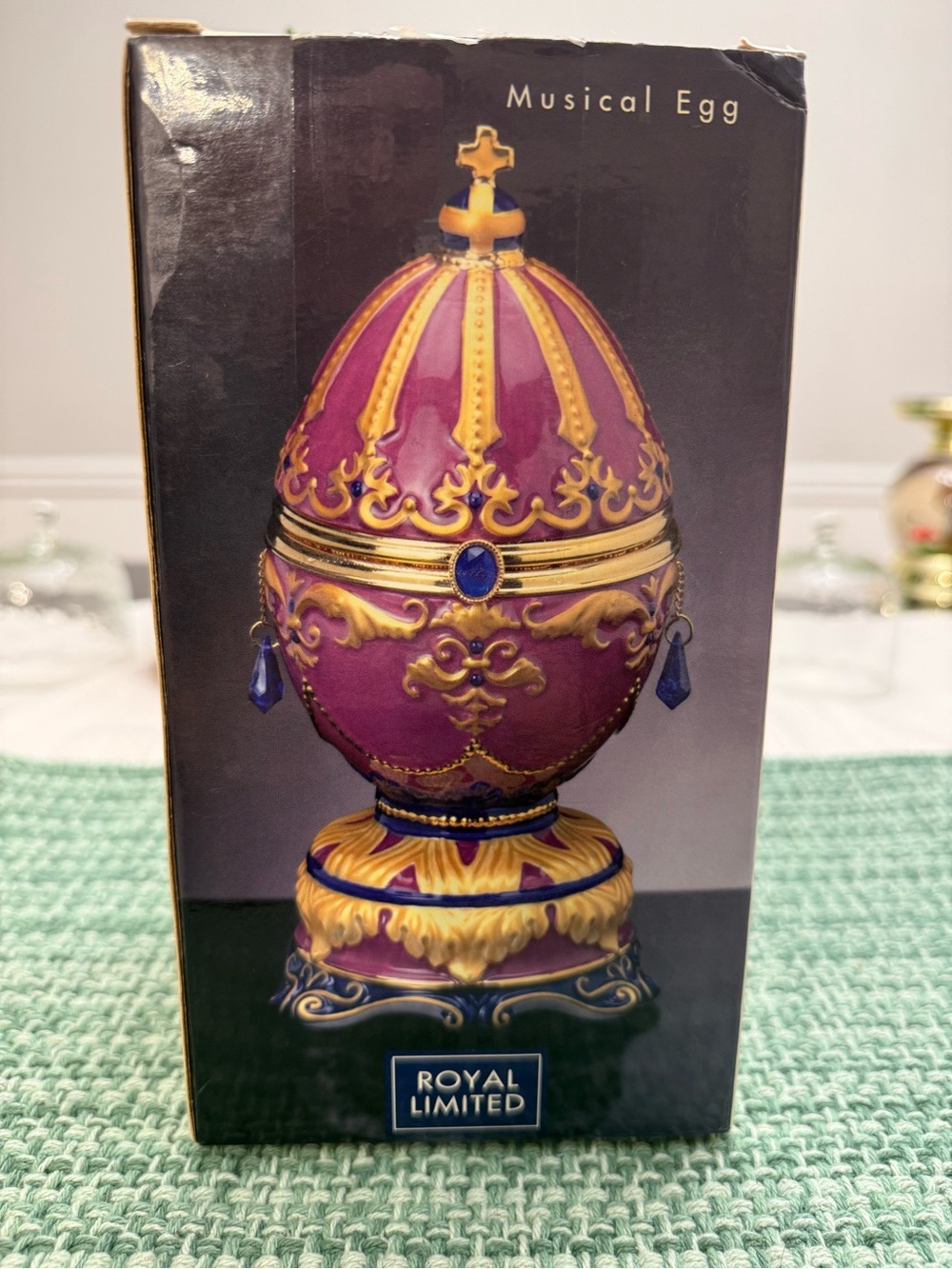 The Limited Purple and Gold Musical Egg Trinket Box